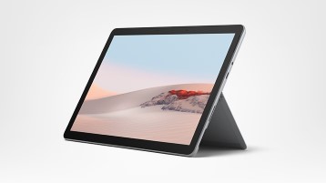 Surface Go 2 propped up on kickstand