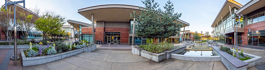 Quiet Microsoft campus during COVID-19 outbreak